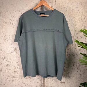 L Y2K Nautica Competition Earth Tone Green Shirt